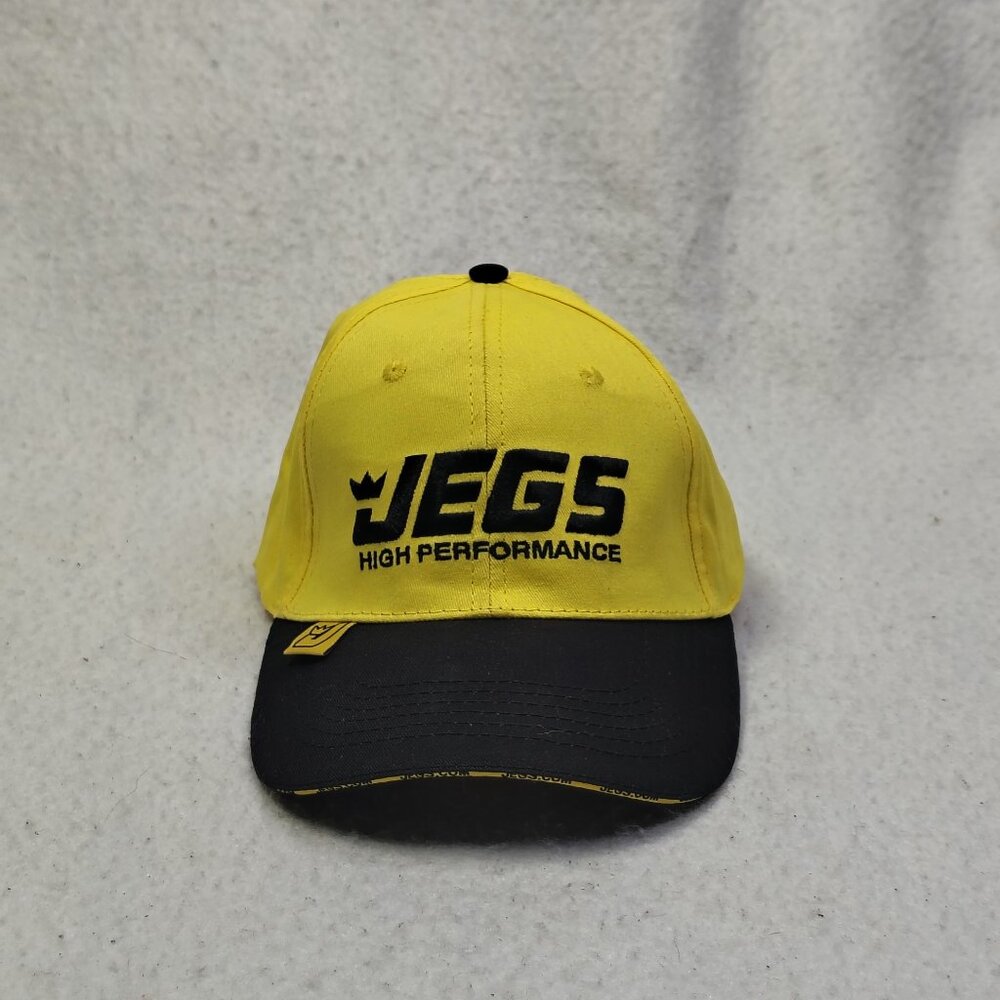 JEGS‎ High Performance Hat Cap Strap Back One Size Yellow Black Adjustable Mens